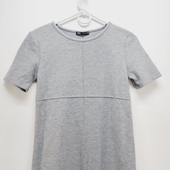 Zara Short Sleeve Knitted Gray Dress Women’s Size Small Knee Length - Picture 6 of 10